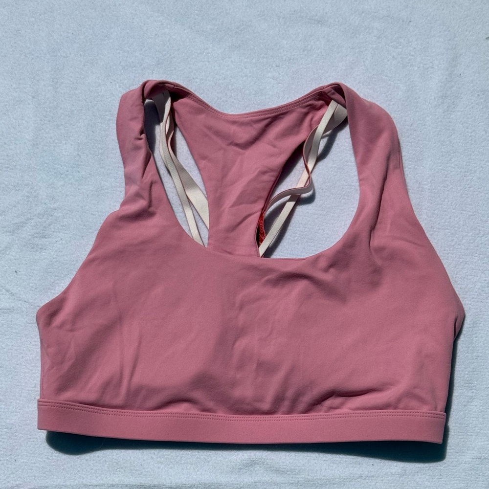 FABLETICS Pink Sports Bra w/ Accent Stripes